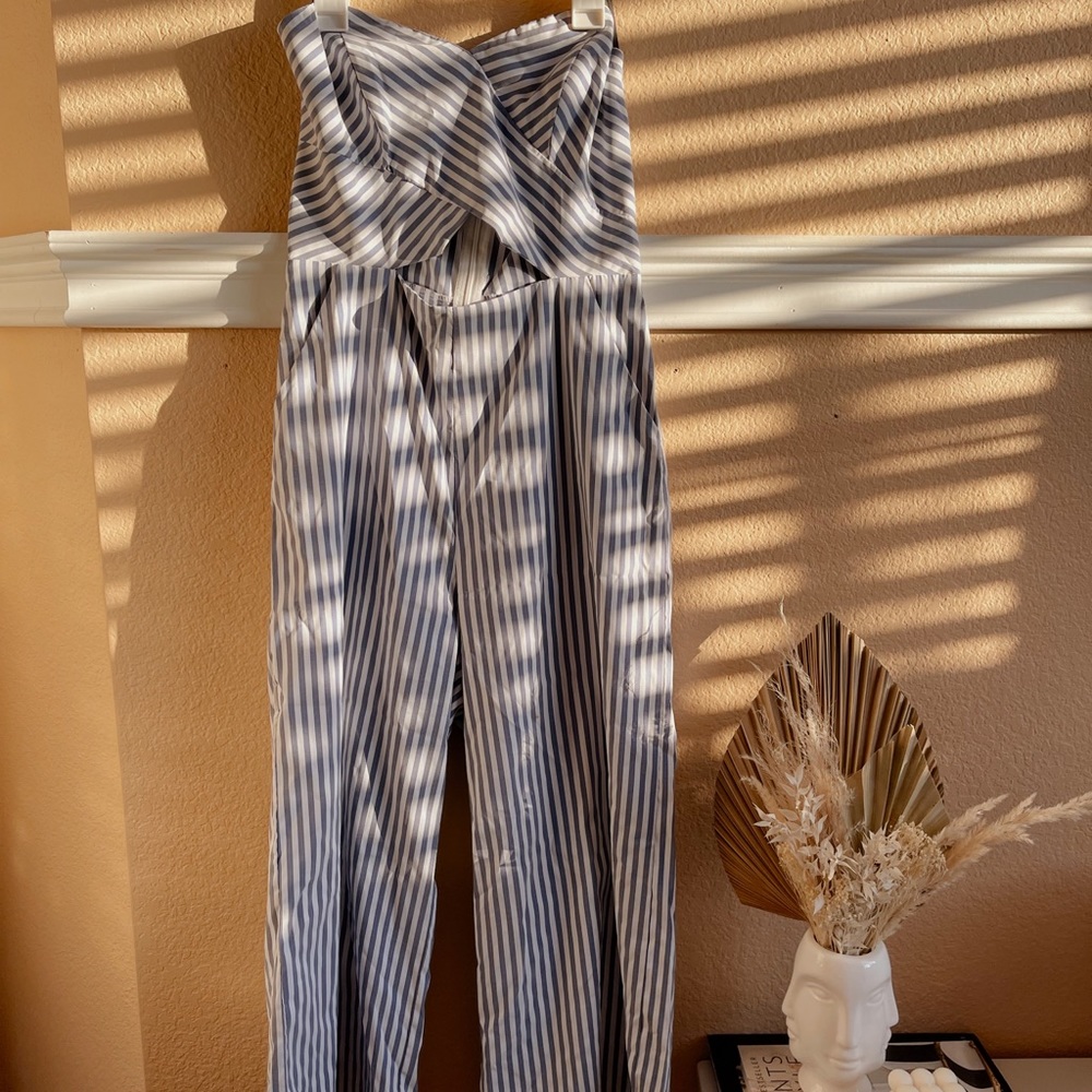 F21 Striped Jumpsuit